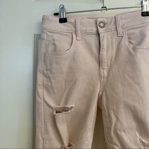 size 4 high rise ripped jegging light pink